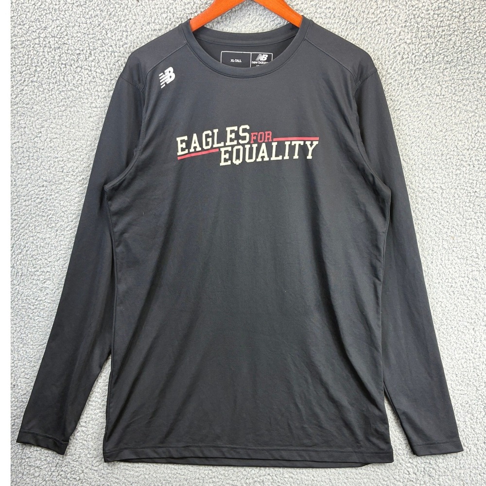 New Balance Eagles For Equality Long Sleeve Shirt Mens XLT Black Sporty Casual